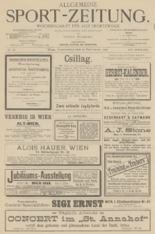 Allgemeine Sport-Zeitung : Wochenschrift für alle Sportzweige. Jg.19, 1898, No. 78
