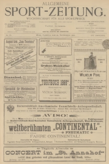 Allgemeine Sport-Zeitung : Wochenschrift für alle Sportzweige. Jg.19, 1898, No. 79