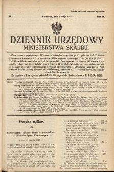 Dziennik Urzędowy Ministerstwa Skarbu. 1927, nr 13