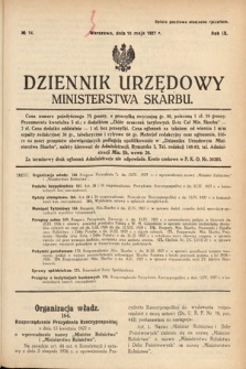 Dziennik Urzędowy Ministerstwa Skarbu. 1927, nr 14