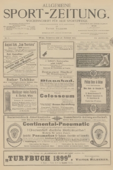 Allgemeine Sport-Zeitung : Wochenschrift für alle Sportzweige. Jg.20, 1899, No. 5
