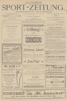 Allgemeine Sport-Zeitung : Wochenschrift für alle Sportzweige. Jg.20, 1899, No. 21