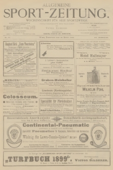 Allgemeine Sport-Zeitung : Wochenschrift für alle Sportzweige. Jg.20, 1899, No. 22