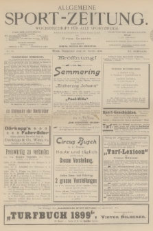Allgemeine Sport-Zeitung : Wochenschrift für alle Sportzweige. Jg.20, 1899, No. 23