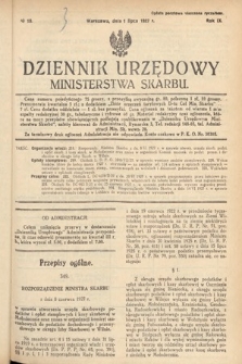 Dziennik Urzędowy Ministerstwa Skarbu. 1927, nr 19
