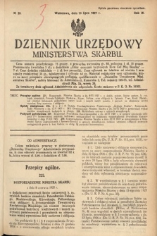 Dziennik Urzędowy Ministerstwa Skarbu. 1927, nr 20