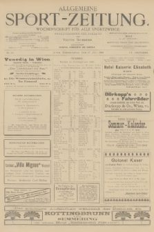 Allgemeine Sport-Zeitung : Wochenschrift für alle Sportzweige. Jg.20, 1899, No. 57