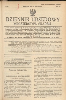 Dziennik Urzędowy Ministerstwa Skarbu. 1927, nr 21