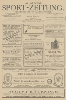 Allgemeine Sport-Zeitung : Wochenschrift für alle Sportzweige. Jg.20, 1899, No. 63