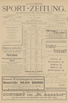 Allgemeine Sport-Zeitung : Wochenschrift für alle Sportzweige. Jg.20, 1899, No. 88