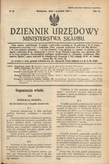 Dziennik Urzędowy Ministerstwa Skarbu. 1927, nr 25