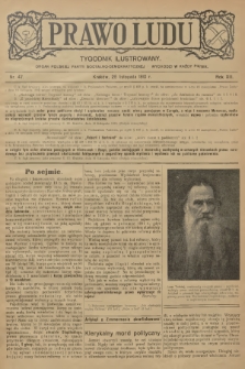 Prawo Ludu : tygodnik ilustrowany : organ Polskiej Partyi Socyalno-Demokratycznej. R.13, 1910, nr 47 - [po konfiskacie]