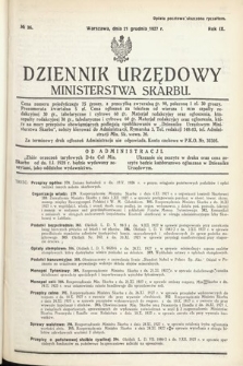 Dziennik Urzędowy Ministerstwa Skarbu. 1927, nr 36