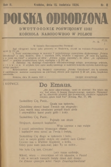 Polska Odrodzona : dwutygodnik poświęcony idei kościoła narodowego w Polsce. R.2, 1924, nr 8