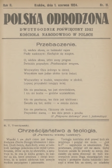 Polska Odrodzona : dwutygodnik poświęcony idei kościoła narodowego w Polsce. R.2, 1924, nr 11 - [po konfiskacie]