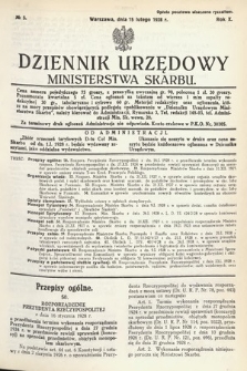 Dziennik Urzędowy Ministerstwa Skarbu. 1928, nr 5