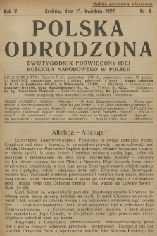 Polska Odrodzona : dwutygodnik poświęcony idei kościoła narodowego w Polsce. R.5, 1927, nr 8