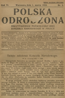 Polska Odrodzona : dwutygodnik poświęcony idei kościoła narodowego w Polsce. R.6, 1928, nr 5