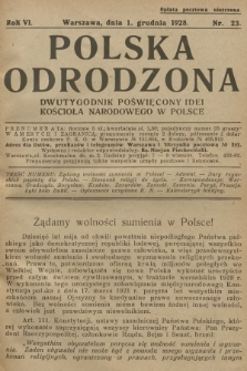 Polska Odrodzona : dwutygodnik poświęcony idei kościoła narodowego w Polsce. R.6, 1928, nr 23