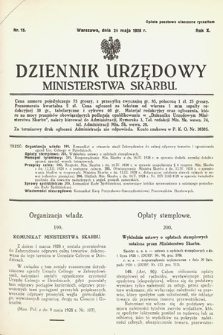 Dziennik Urzędowy Ministerstwa Skarbu. 1928, nr 15