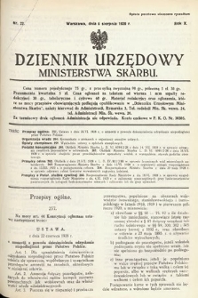 Dziennik Urzędowy Ministerstwa Skarbu. 1928, nr 22