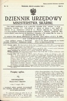 Dziennik Urzędowy Ministerstwa Skarbu. 1928, nr 27