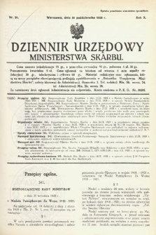 Dziennik Urzędowy Ministerstwa Skarbu. 1928, nr 30