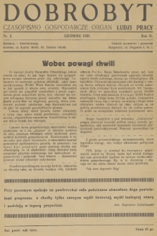 Dobrobyt : czasopismo gospodarcze organ ludzi pracy. R.4, 1935, № 2