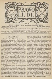 Prawo Ludu : organ Polskiej Partyi Socyalno-Demokratycznej. R.9, 1906, nr 4
