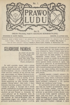 Prawo Ludu : organ Polskiej Partyi Socyalno-Demokratycznej. R.9, 1906, nr 7