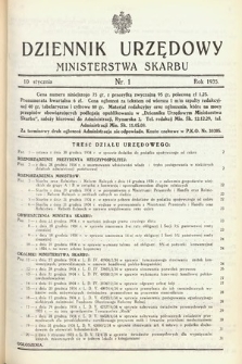 Dziennik Urzędowy Ministerstwa Skarbu. 1935, nr 1