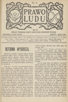 Prawo Ludu : organ Polskiej Partyi Socyalno-Demokratycznej. R.9, 1906, nr 9