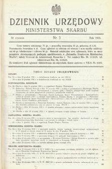 Dziennik Urzędowy Ministerstwa Skarbu. 1935, nr 3