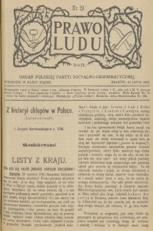 Prawo Ludu : organ Polskiej Partyi Socyalno-Demokratycznej. R.9, 1906, nr 29