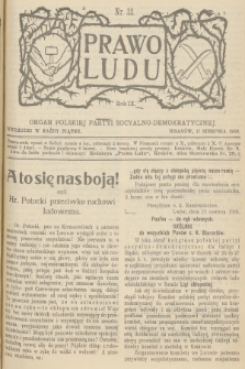 Prawo Ludu : organ Polskiej Partyi Socyalno-Demokratycznej. R.9, 1906, nr 33