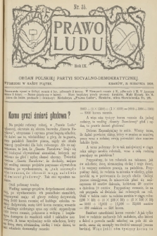 Prawo Ludu : organ Polskiej Partyi Socyalno-Demokratycznej. R.9, 1906, nr 35