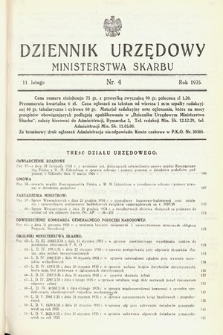 Dziennik Urzędowy Ministerstwa Skarbu. 1935, nr 4