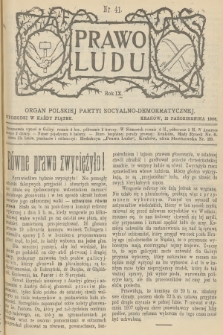 Prawo Ludu : organ Polskiej Partyi Socyalno-Demokratycznej. R.9, 1906, nr 41