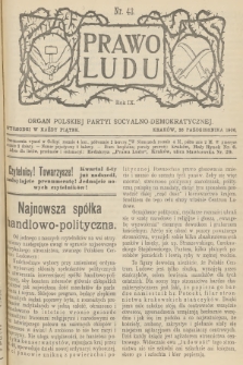Prawo Ludu : organ Polskiej Partyi Socyalno-Demokratycznej. R.9, 1906, nr 43
