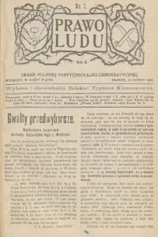 Prawo Ludu : organ Polskiej Partyi Socyalno-Demokratycznej. R.10, 1907, nr 7