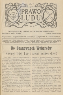 Prawo Ludu : organ Polskiej Partyi Socyalno-Demokratycznej. R.10, 1907, nr 9