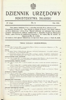 Dziennik Urzędowy Ministerstwa Skarbu. 1935, nr 6