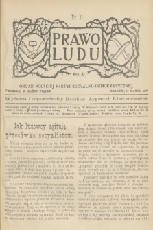 Prawo Ludu : organ Polskiej Partyi Socyalno-Demokratycznej. R.10, 1907, nr 11