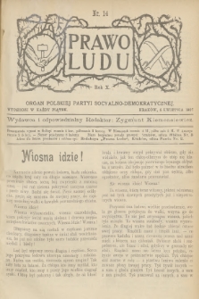 Prawo Ludu : organ Polskiej Partyi Socyalno-Demokratycznej. R.10, 1907, nr 14