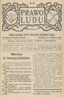 Prawo Ludu : organ Polskiej Partyi Socyalno-Demokratycznej. R.10, 1907, nr 26