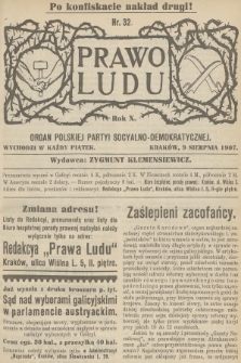 Prawo Ludu : organ Polskiej Partyi Socyalno-Demokratycznej. R.10, 1907, nr 32 - po konfiskacie nakład drugi
