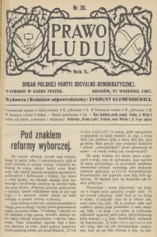 Prawo Ludu : organ Polskiej Partyi Socyalno-Demokratycznej. R.10, 1907, nr 39