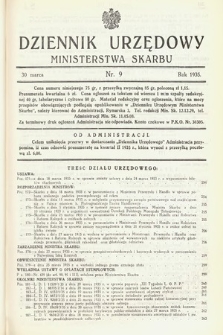 Dziennik Urzędowy Ministerstwa Skarbu. 1935, nr 9