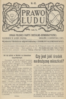 Prawo Ludu : organ Polskiej Partyi Socyalno-Demokratycznej. R.10, 1907, nr 45