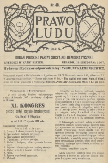 Prawo Ludu : organ Polskiej Partyi Socyalno-Demokratycznej. R.10, 1907, nr 48